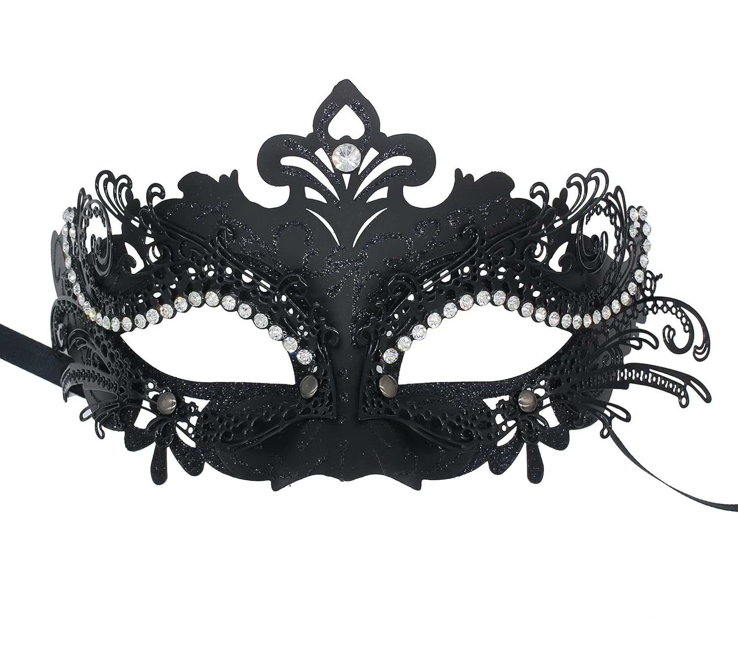 万圣节服装金属蕾丝边缘亮片威尼斯面具,适合化妆舞会面具球